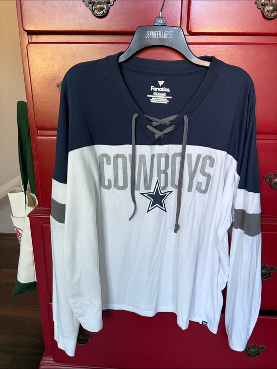 Fanatics Tops - Fanatics Dallas Cowboys Lace-Up V-Neck Long Sleeve Shirt